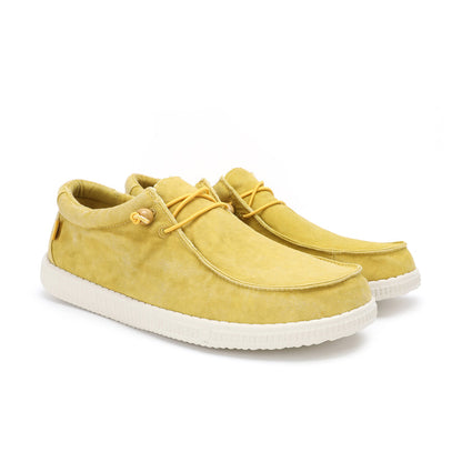 Walk In Pitas Wallabi Washed Women's Lightweight Wally Slip On Canvas Shoe Mostaza