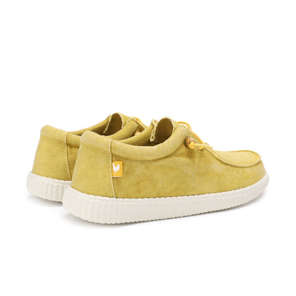 Walk In Pitas Wallabi Washed Women's Lightweight Wally Slip On Canvas Shoe Mostaza