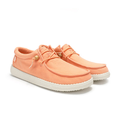 Walk In Pitas Wallabi Washed Women's Lightweight Wally Slip On Canvas Shoe Naranja Claro