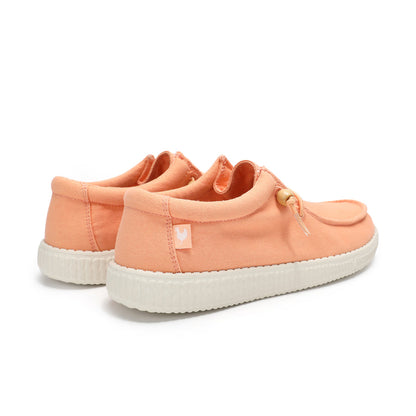 Walk In Pitas Wallabi Washed Women's Lightweight Wally Slip On Canvas Shoe Naranja Claro