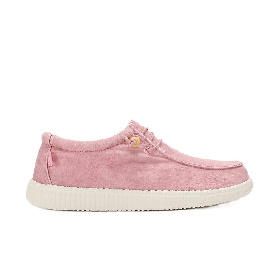Walk In Pitas Wallabi Washed Women's Lightweight Wally Slip On Canvas Shoe Rosa