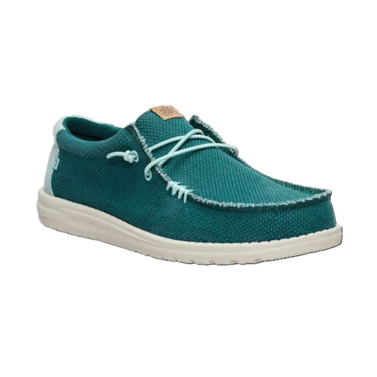 Hey Dude Wally Braided Men's Slip On Casual Shoe Deep Green / Harbor Grey