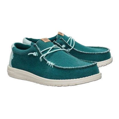 Hey Dude Wally Braided Men's Slip On Casual Shoe Deep Green / Harbor Grey