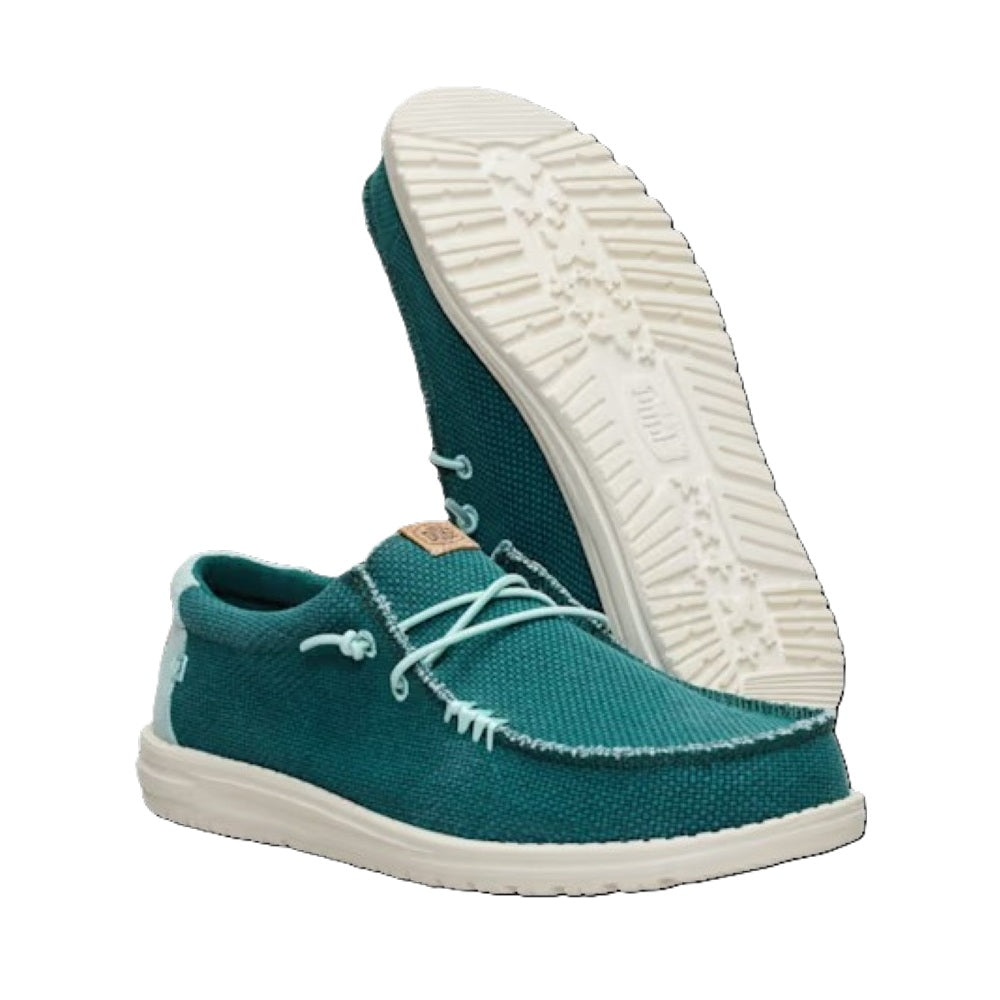 Hey Dude Wally Braided Men's Slip On Casual Shoe Deep Green / Harbor Grey