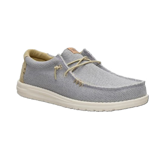 Hey Dude Wally Braided Men's Slip On Casual Shoe Flannel Grey / Olive Grey