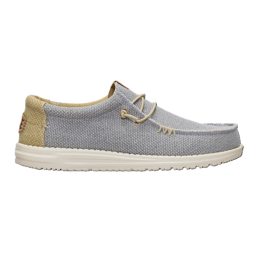 Hey Dude Wally Braided Men's Slip On Casual Shoe Flannel Grey / Olive Grey