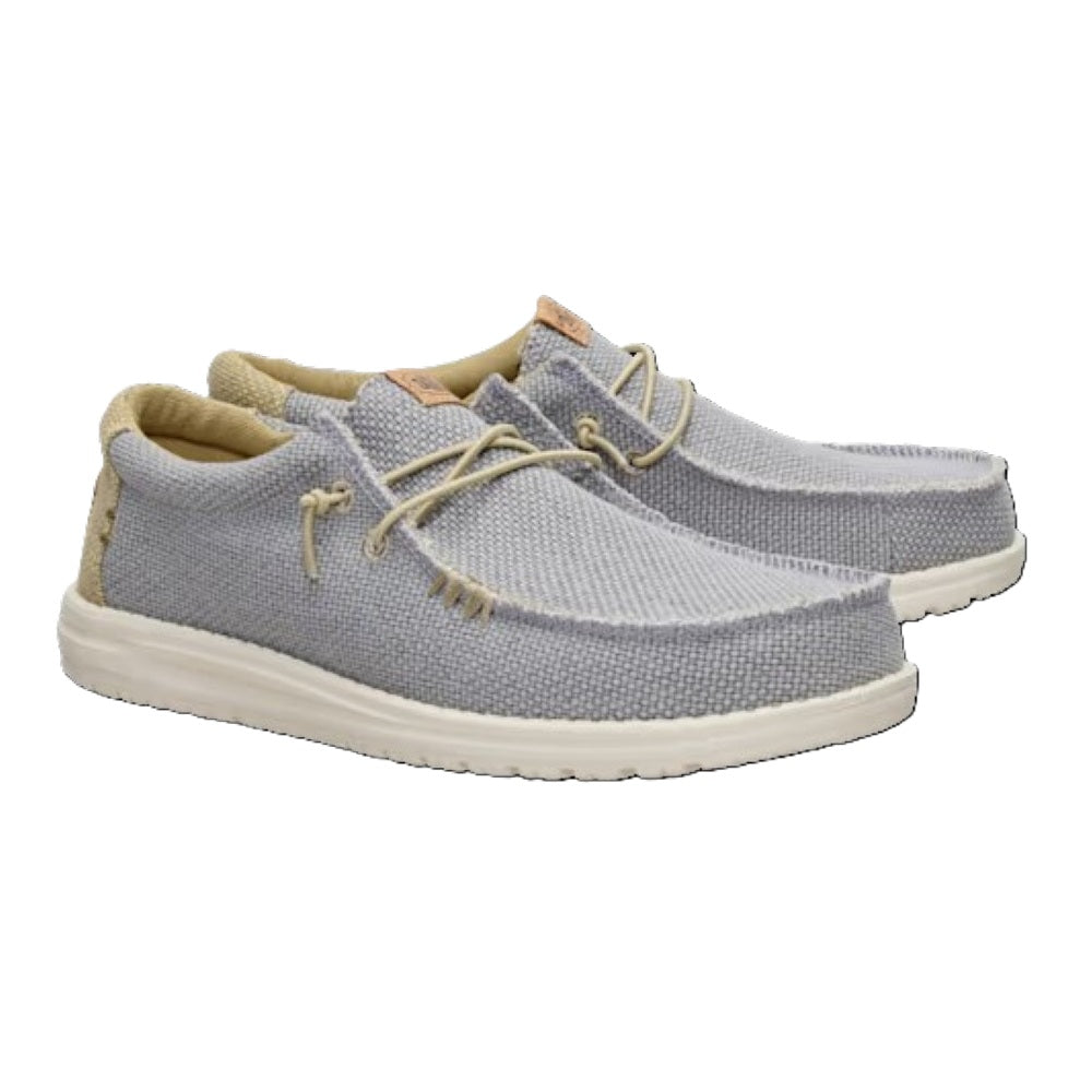 Hey Dude Wally Braided Men's Slip On Casual Shoe Flannel Grey / Olive Grey
