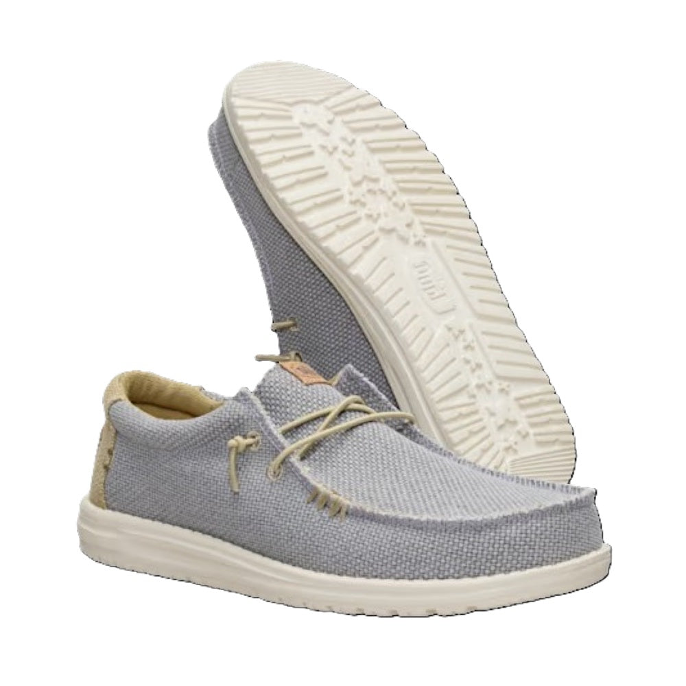Hey Dude Wally Braided Men's Slip On Casual Shoe Flannel Grey / Olive Grey