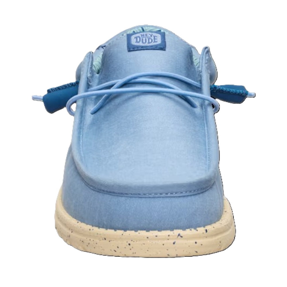 Hey Dude Wally Canvas Men's Slip On Casual Shoe Faded Denim / Boulder Tan