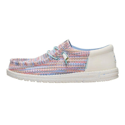 Hey Dude Wally Funk Men's Slip On Casual Shoe Egret / Multi
