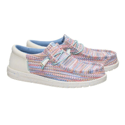 Hey Dude Wally Funk Men's Slip On Casual Shoe Egret / Multi