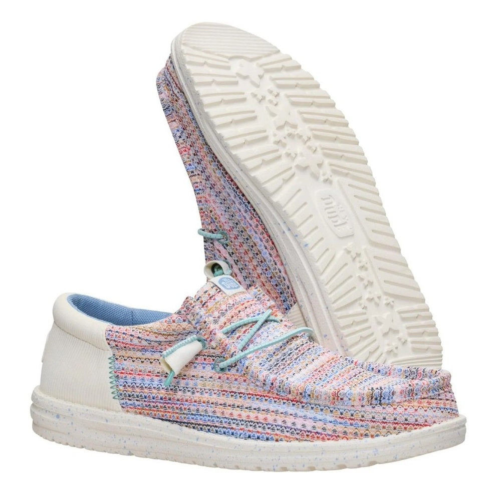 Hey Dude Wally Funk Men's Slip On Casual Shoe Egret / Multi