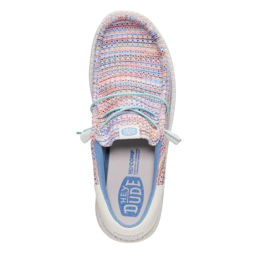 Hey Dude Wally Funk Men's Slip On Casual Shoe Egret / Multi