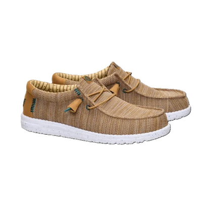 Hey Dude Wally Sox Men's Slip On Casual Shoe Bone Brown / Multi