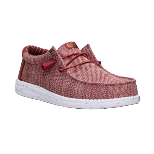 Hey Dude Wally Sox Men's Slip On Casual Shoe Burnt Red / Multi