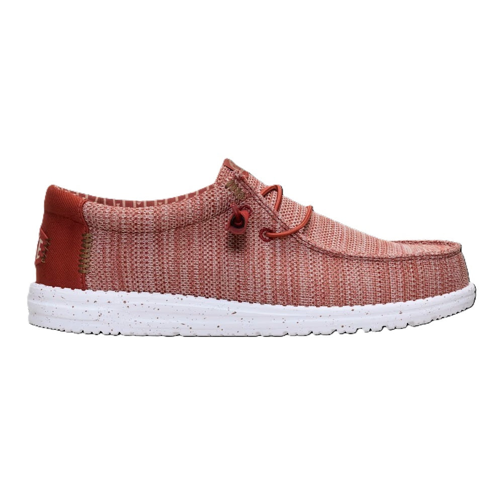 Hey Dude Wally Sox Men's Slip On Casual Shoe Burnt Red / Multi