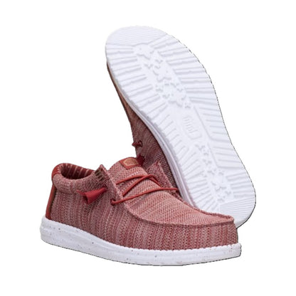 Hey Dude Wally Sox Men's Slip On Casual Shoe Burnt Red / Multi
