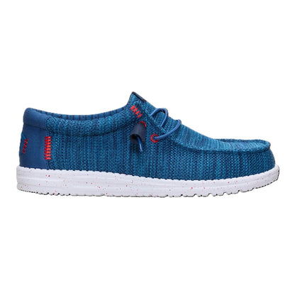 Hey Dude Wally Sox Men's Slip On Casual Shoe Ensign Blue / Multi