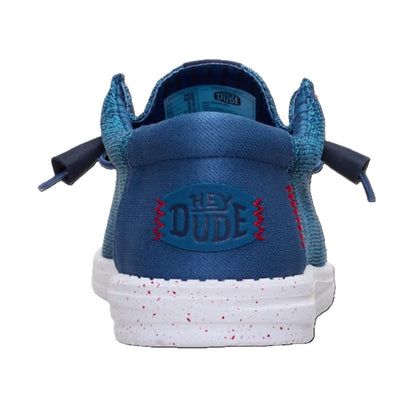 Hey Dude Wally Sox Men's Slip On Casual Shoe Ensign Blue / Multi