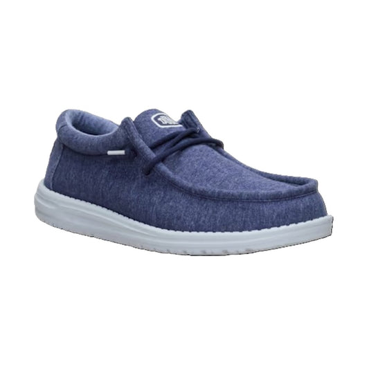 Hey Dude Wally Stretch Jersey Men's Slip On Casual Shoe Navy