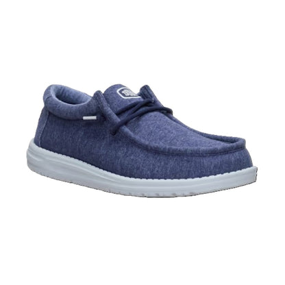 Hey Dude Wally Stretch Jersey Men's Slip On Casual Shoe Navy