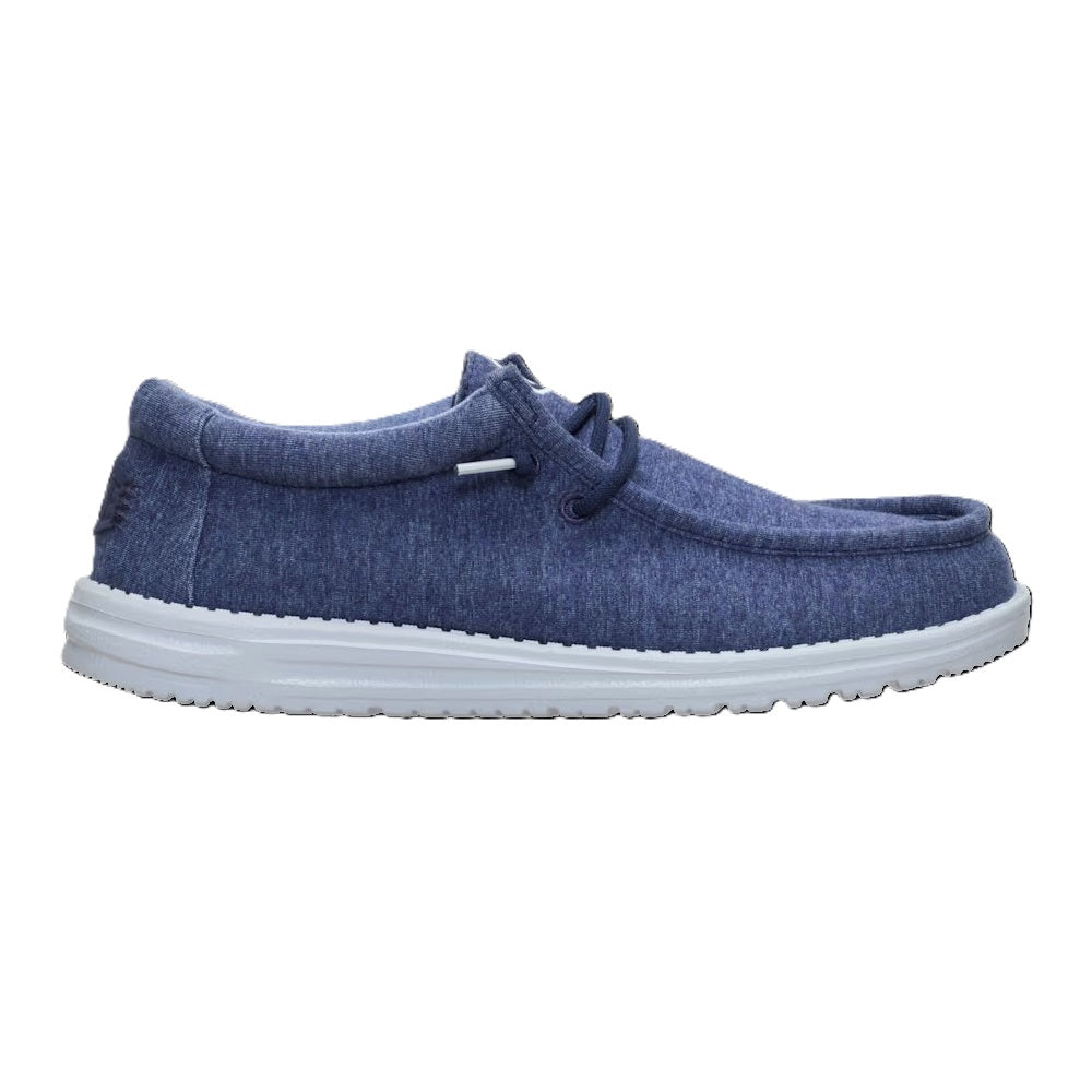 Hey Dude Wally Stretch Jersey Men's Slip On Casual Shoe Navy