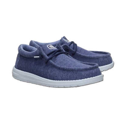 Hey Dude Wally Stretch Jersey Men's Slip On Casual Shoe Navy