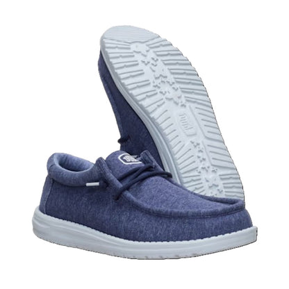 Hey Dude Wally Stretch Jersey Men's Slip On Casual Shoe Navy