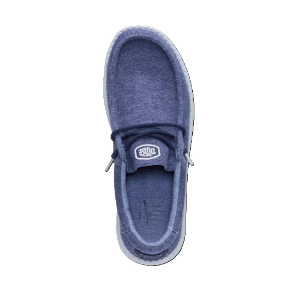 Hey Dude Wally Stretch Jersey Men's Slip On Casual Shoe Navy