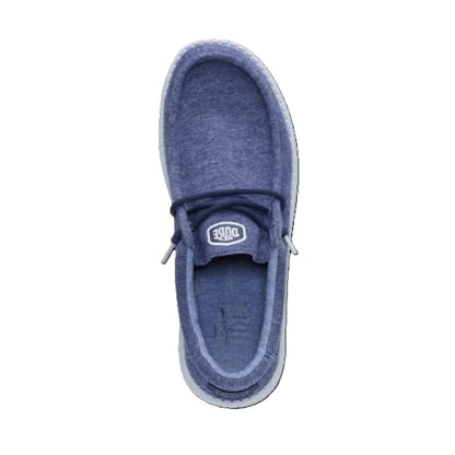Hey Dude Wally Stretch Jersey Men's Slip On Casual Shoe Navy