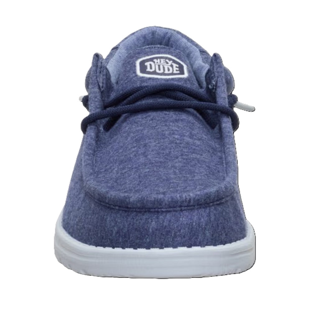 Hey Dude Wally Stretch Jersey Men's Slip On Casual Shoe Navy