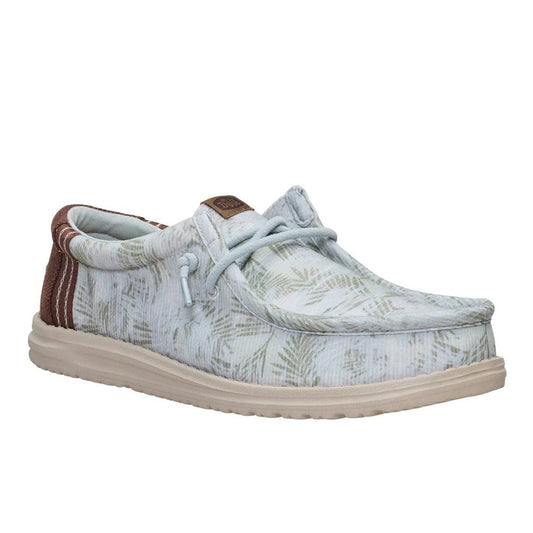 Hey Dude Wally Washed Palm Men's Slip On Casual Shoe Harbour Green / Multi