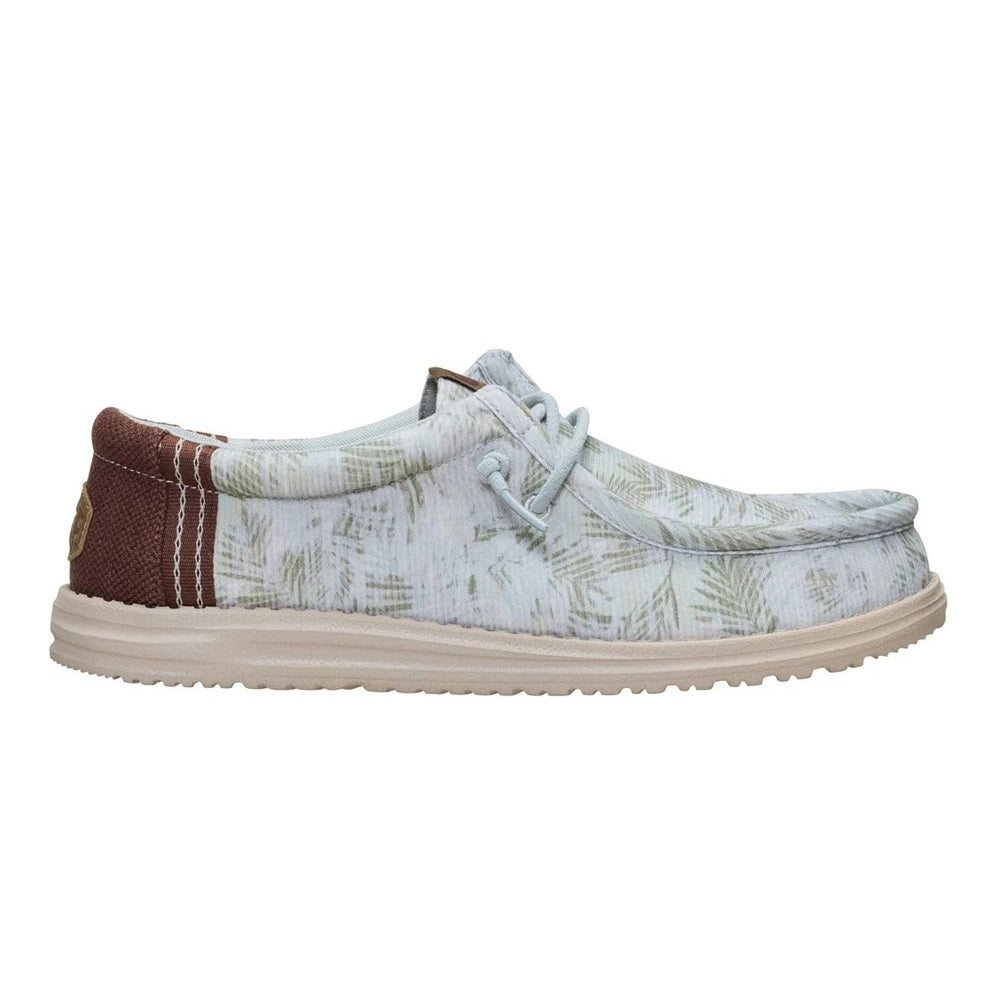 Hey Dude Wally Washed Palm Men's Slip On Casual Shoe Harbour Green / Multi