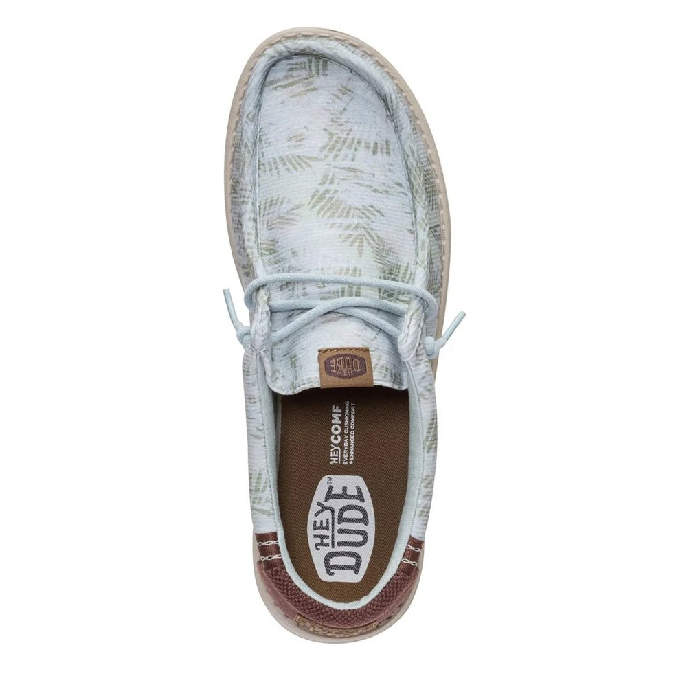 Hey Dude Wally Washed Palm Men's Slip On Casual Shoe Harbour Green / Multi