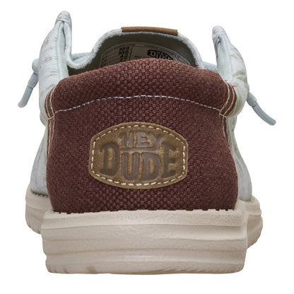 Hey Dude Wally Washed Palm Men's Slip On Casual Shoe Harbour Green / Multi