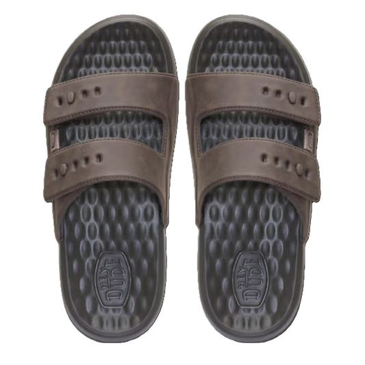 Hey Dude Wave 2 Strap Slide Classic Men's Lightweight Adjustable Strap Slider Major Brown