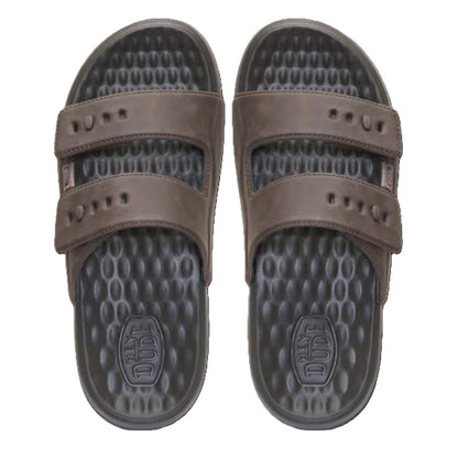 Hey Dude Wave 2 Strap Slide Classic Men's Lightweight Adjustable Strap Slider Major Brown