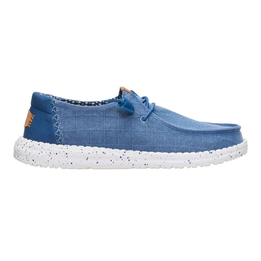 Hey Dude Wendy Chambray Grid Women's Slip On Casual Shoe Ensign Blue