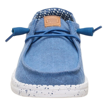 Hey Dude Wendy Chambray Grid Women's Slip On Casual Shoe Ensign Blue