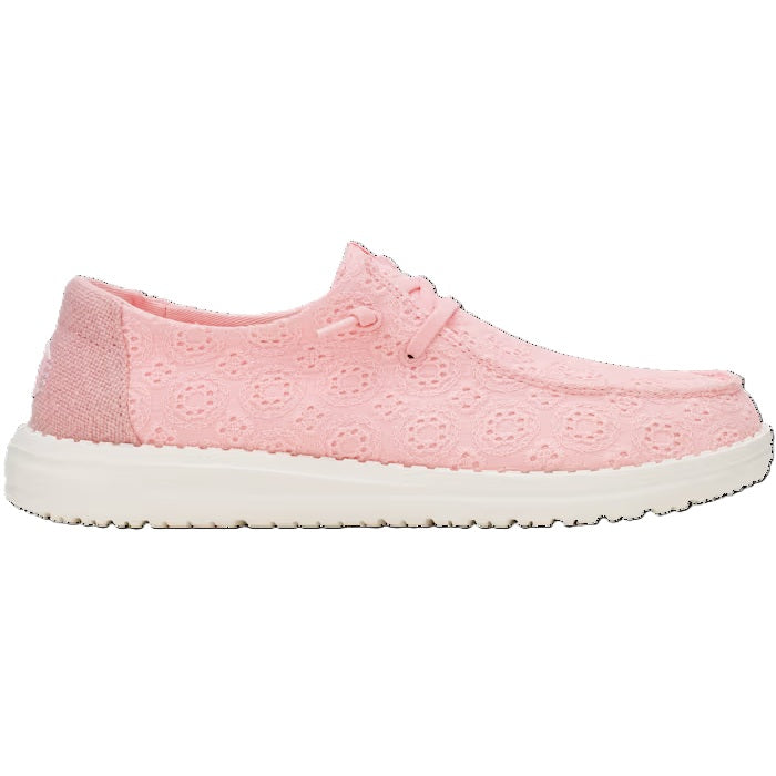 Hey Dude Wendy Eyelet Women's Slip On Casual Shoe Pale Pink