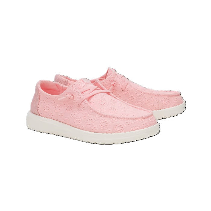 Hey Dude Wendy Eyelet Women's Slip On Casual Shoe Pale Pink
