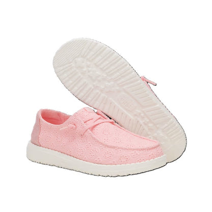 Hey Dude Wendy Eyelet Women's Slip On Casual Shoe Pale Pink