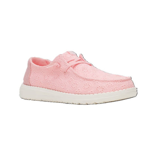 Hey Dude Wendy Eyelet Women's Slip On Casual Shoe Pale Pink