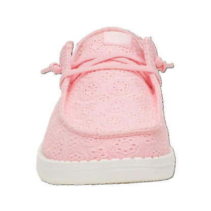 Hey Dude Wendy Eyelet Women's Slip On Casual Shoe Pale Pink