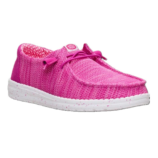 Hey Dude Wendy Stretch Sox Women's Slip On Casual Shoe Fuchsia Pink
