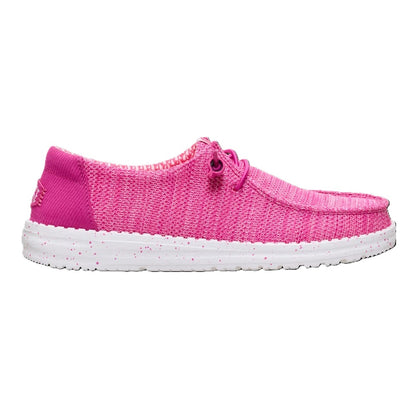 Hey Dude Wendy Stretch Sox Women's Slip On Casual Shoe Fuchsia Pink