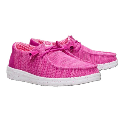 Hey Dude Wendy Stretch Sox Women's Slip On Casual Shoe Fuchsia Pink