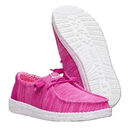 Hey Dude Wendy Stretch Sox Women's Slip On Casual Shoe Fuchsia Pink