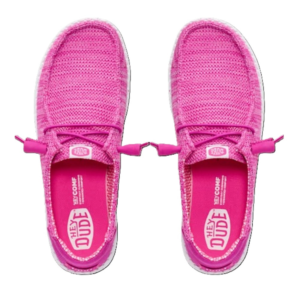 Hey Dude Wendy Stretch Sox Women's Slip On Casual Shoe Fuchsia Pink