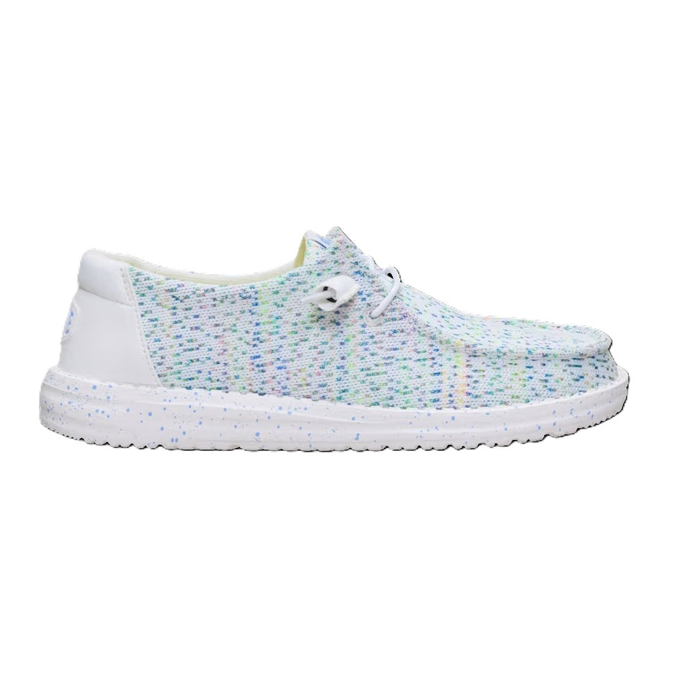 Hey Dude Wendy Stretch Speckle Women's Slip On Casual Shoe White / Multi